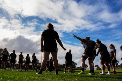 310725 - Wales Women Rugby Captain’s Run - A general view of training during Wales’ Captain’s Run ahead of the second test against Australia
