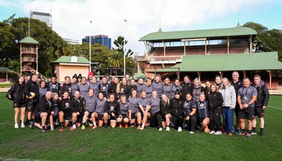 310725 - Wales Women Rugby Captain’s Run - The Wales squad and management during Wales’ Captain’s Run ahead of the second test against Australia