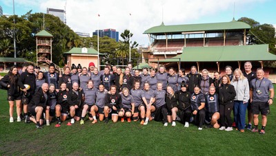 310725 - Wales Women Rugby Captain’s Run - The Wales squad and management during Wales’ Captain’s Run ahead of the second test against Australia