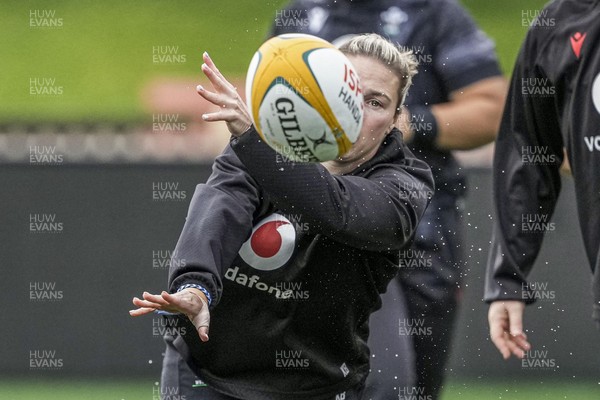 310725 - Wales Women Rugby Captain’s Run - Keira Bevan during Wales’ Captain’s Run ahead of the second test against Australia