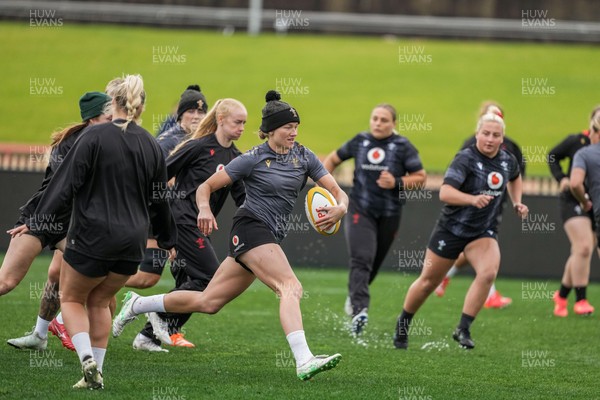 310725 - Wales Women Rugby Captain’s Run - Carys Cox during Wales’ Captain’s Run ahead of the second test against Australia
