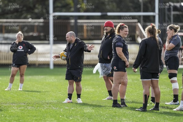 310725 - Wales Women Rugby Captain’s Run - Sean Lynn, Wales Women head coach during Wales’ Captain’s Run ahead of the second test against Australia