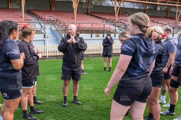 310725 - Wales Women Rugby Captain’s Run - Mike Hill, Wales Women forwards coach during Wales’ Captain’s Run ahead of the second test against Australia