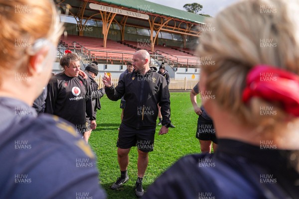 310725 - Wales Women Rugby Captain’s Run - Mike Hill, Wales Women forwards coach, during Wales’ Captain’s Run ahead of the second test against Australia