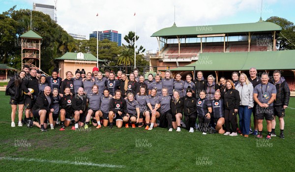 310725 - Wales Women Rugby Captain’s Run - The Wales squad and management during Wales’ Captain’s Run ahead of the second test against Australia