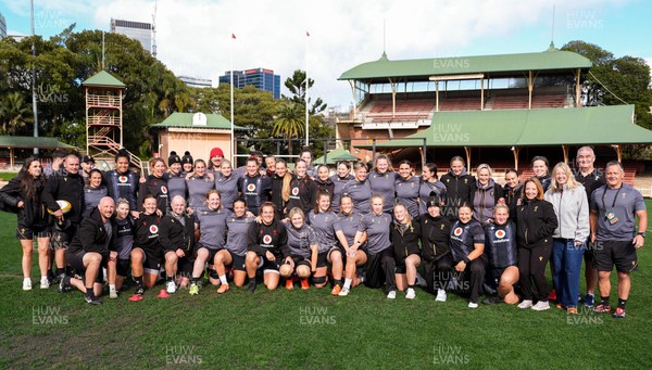 310725 - Wales Women Rugby Captain’s Run - The Wales squad and management during Wales’ Captain’s Run ahead of the second test against Australia