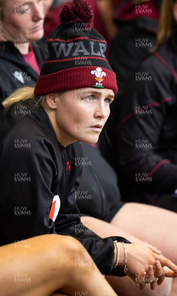 301023 - Wales Women Rugby Match Review - Alex Callender during a match review of the game against New Zealand after they arrive in Auckland 