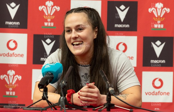 060423 -  Wales Women Rugby Media Session - Ffion Lewis during a media session ahead of their TicTok Women’s 6 Nations match against England