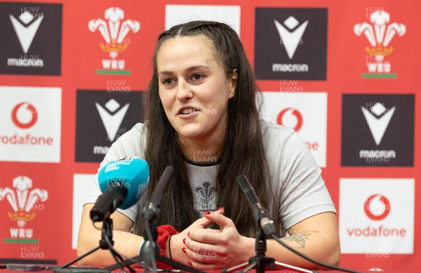060423 -  Wales Women Rugby Media Session - Ffion Lewis during a media session ahead of their TicTok Women’s 6 Nations match against England