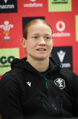 071026 Wales Women Media Conference - Carys Cox during a media conference ahead of the WXV matches in Japan