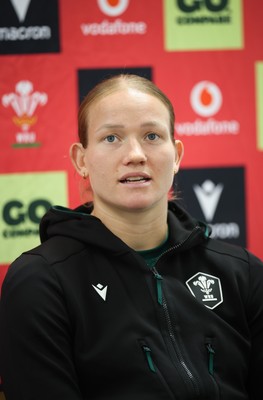 071026 Wales Women Media Conference - Carys Cox during a media conference ahead of the WXV matches in Japan