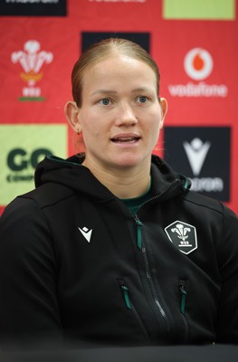 071026 Wales Women Media Conference - Carys Cox during a media conference ahead of the WXV matches in Japan