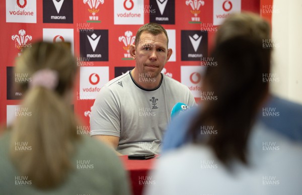 130423 - Wales Women Rugby Press Conference - Wales head coach Ioan Cunningham during press conference ahead of the TicTok Women’s 6 Nations match against England
