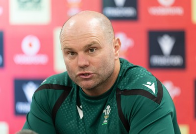 150926 Wales Women Rugby Media Conference - Sean Lynn, Wales head coach during a media conference ahead of the WXV match against South Africa