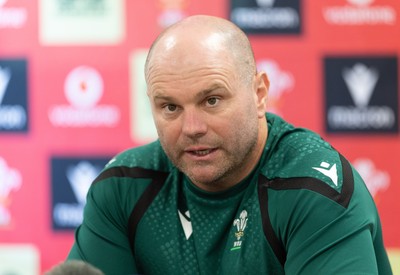150926 Wales Women Rugby Media Conference - Sean Lynn, Wales head coach during a media conference ahead of the WXV match against South Africa