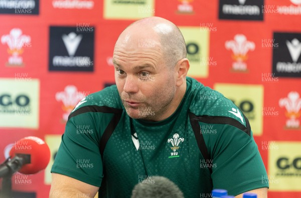 150926 Wales Women Rugby Media Conference - Sean Lynn, Wales head coach during a media conference ahead of the WXV match against South Africa