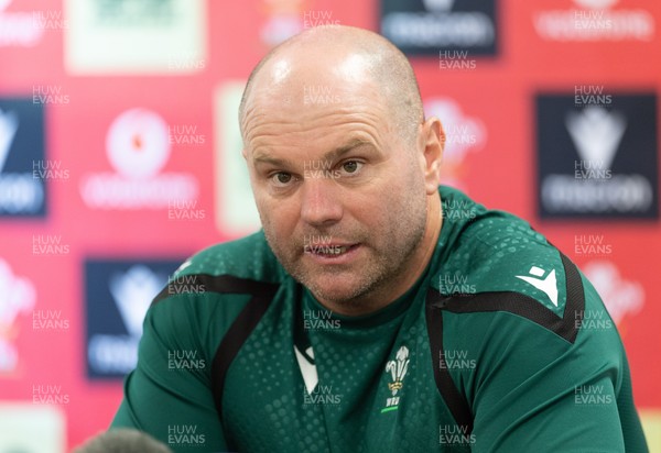 150926 Wales Women Rugby Media Conference - Sean Lynn, Wales head coach during a media conference ahead of the WXV match against South Africa