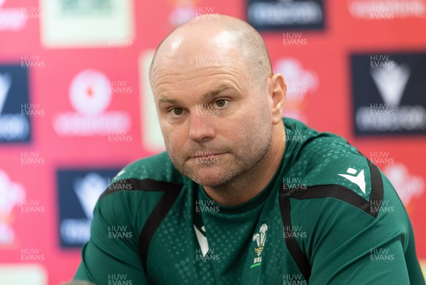 150926 Wales Women Rugby Media Conference - Sean Lynn, Wales head coach during a media conference ahead of the WXV match against South Africa