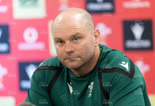 150926 Wales Women Rugby Media Conference - Sean Lynn, Wales head coach during a media conference ahead of the WXV match against South Africa
