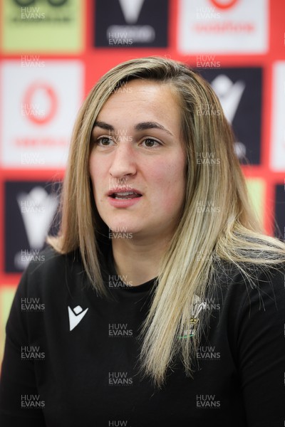160424 - Wales Women Rugby Media Conference - Courtney Keight during a media session ahead of Wales’ Guinness Women’s 6 Nations match against France