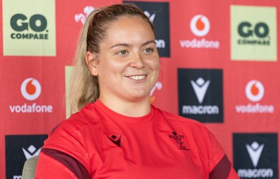 180626 - Wales Women Rugby Media Conference - Freya Bell during a media conference ahead of the match against The Barbarians at the Allianz Stadium