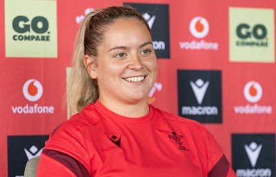 180626 - Wales Women Rugby Media Conference - Freya Bell during a media conference ahead of the match against The Barbarians at the Allianz Stadium