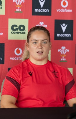 180626 - Wales Women Rugby Media Conference - Freya Bell during a media conference ahead of the match against The Barbarians at the Allianz Stadium