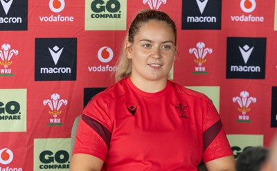 180626 - Wales Women Rugby Media Conference - Freya Bell during a media conference ahead of the match against The Barbarians at the Allianz Stadium