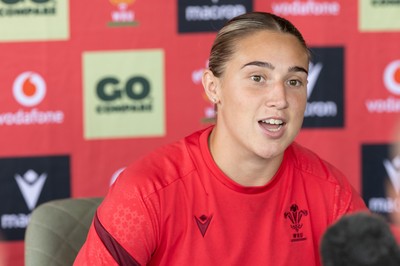 180626 - Wales Women Rugby Media Conference - Anwen Owen during a media conference ahead of the match against The Barbarians at the Allianz Stadium