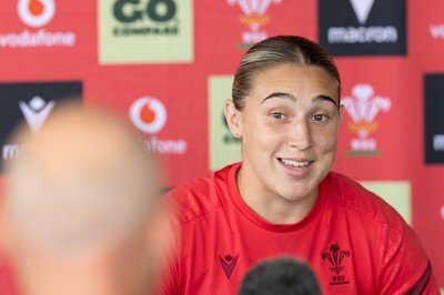 180626 - Wales Women Rugby Media Conference - Anwen Owen during a media conference ahead of the match against The Barbarians at the Allianz Stadium