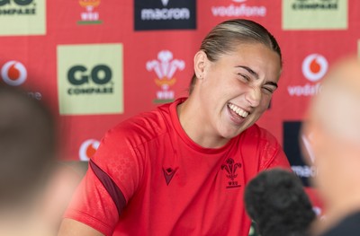 180626 - Wales Women Rugby Media Conference - Anwen Owen during a media conference ahead of the match against The Barbarians at the Allianz Stadium
