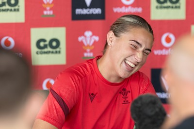 180626 - Wales Women Rugby Media Conference - Anwen Owen during a media conference ahead of the match against The Barbarians at the Allianz Stadium