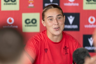 180626 - Wales Women Rugby Media Conference - Anwen Owen during a media conference ahead of the match against The Barbarians at the Allianz Stadium