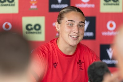 180626 - Wales Women Rugby Media Conference - Anwen Owen during a media conference ahead of the match against The Barbarians at the Allianz Stadium