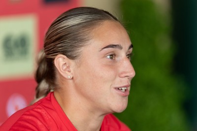180626 - Wales Women Rugby Media Conference - Anwen Owen during a media conference ahead of the match against The Barbarians at the Allianz Stadium
