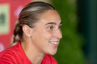 180626 - Wales Women Rugby Media Conference - Anwen Owen during a media conference ahead of the match against The Barbarians at the Allianz Stadium