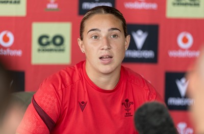 180626 - Wales Women Rugby Media Conference - Anwen Owen during a media conference ahead of the match against The Barbarians at the Allianz Stadium