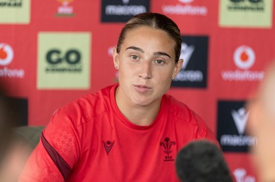 180626 - Wales Women Rugby Media Conference - Anwen Owen during a media conference ahead of the match against The Barbarians at the Allianz Stadium