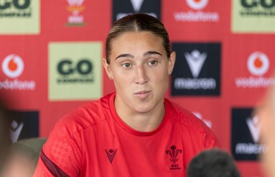 180626 - Wales Women Rugby Media Conference - Anwen Owen during a media conference ahead of the match against The Barbarians at the Allianz Stadium