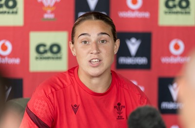 180626 - Wales Women Rugby Media Conference - Anwen Owen during a media conference ahead of the match against The Barbarians at the Allianz Stadium