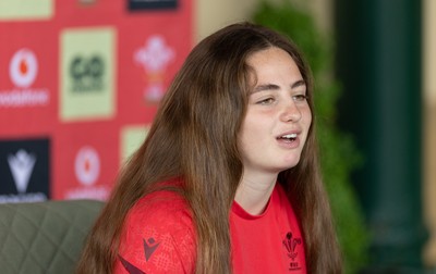 180626 - Wales Women Rugby Media Conference - Lily Hawkins during a media conference ahead of the match against The Barbarians at the Allianz Stadium