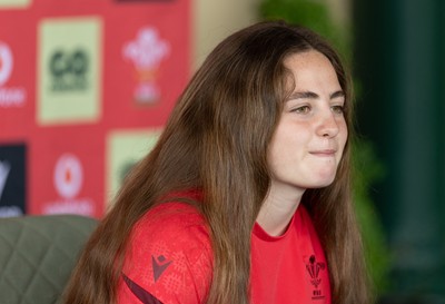 180626 - Wales Women Rugby Media Conference - Lily Hawkins during a media conference ahead of the match against The Barbarians at the Allianz Stadium