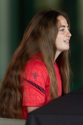 180626 - Wales Women Rugby Media Conference - Lily Hawkins during a media conference ahead of the match against The Barbarians at the Allianz Stadium