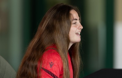 180626 - Wales Women Rugby Media Conference - Lily Hawkins during a media conference ahead of the match against The Barbarians at the Allianz Stadium