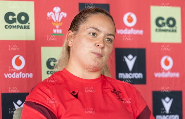 180626 - Wales Women Rugby Media Conference - Freya Bell during a media conference ahead of the match against The Barbarians at the Allianz Stadium