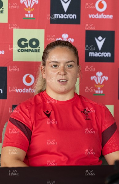 180626 - Wales Women Rugby Media Conference - Freya Bell during a media conference ahead of the match against The Barbarians at the Allianz Stadium