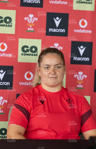 180626 - Wales Women Rugby Media Conference - Freya Bell during a media conference ahead of the match against The Barbarians at the Allianz Stadium