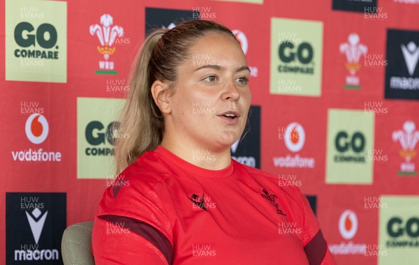 180626 - Wales Women Rugby Media Conference - Freya Bell during a media conference ahead of the match against The Barbarians at the Allianz Stadium