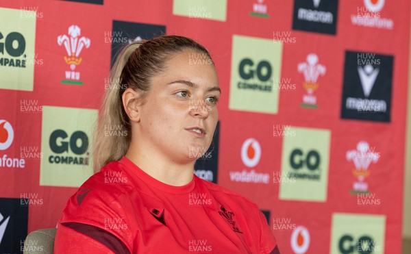 180626 - Wales Women Rugby Media Conference - Freya Bell during a media conference ahead of the match against The Barbarians at the Allianz Stadium
