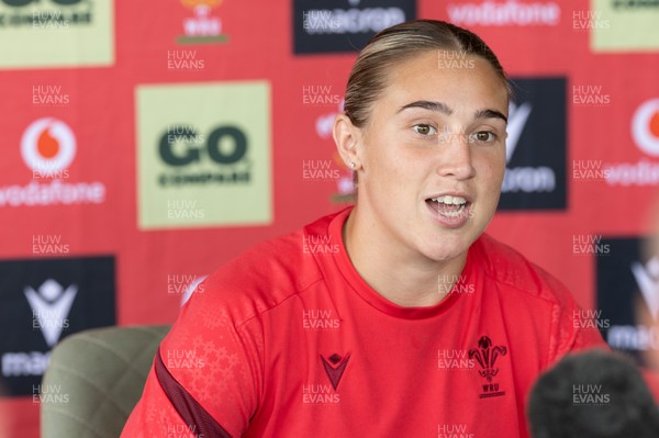 180626 - Wales Women Rugby Media Conference - Anwen Owen during a media conference ahead of the match against The Barbarians at the Allianz Stadium